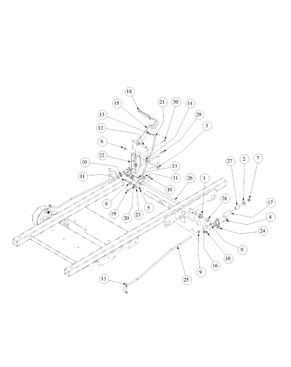Brake Assembly Diagram and Parts List for M60-KW LC-53BB5GFX750-29HP-DFI-OHV-LC Cub Cadet Lawn Tractor